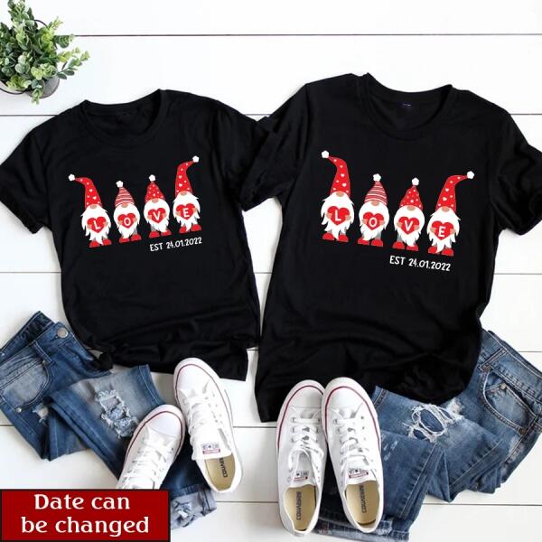 Gnome Valentine Shirts, Custom Couple Shirts, Matching T Shirts For Couples, His And Her Valentine Shirts, Couple Shirt, Husband And Wife Shirt