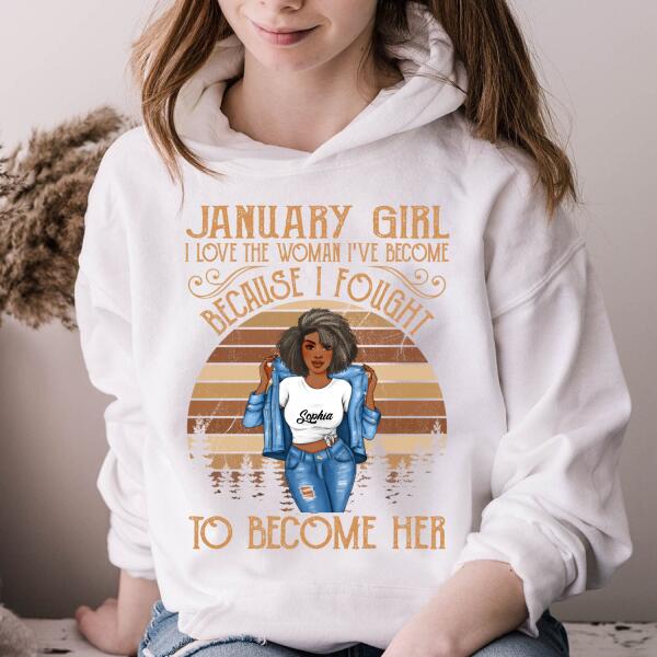 Custom January Birthday Shirt For Woman, Queens Are Born In January Gifts, Melanin Afro Woman Shirt, Black Girl Tee, Afro Queen Gift