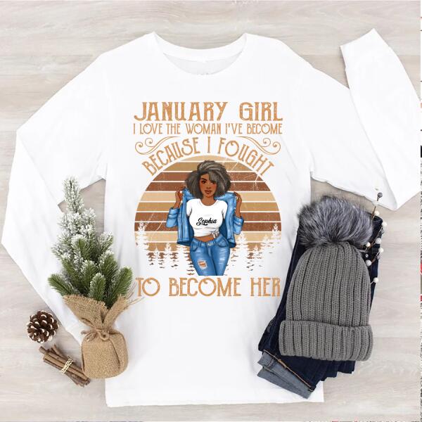 Custom January Birthday Shirt For Woman, Queens Are Born In January Gifts, Melanin Afro Woman Shirt, Black Girl Tee, Afro Queen Gift