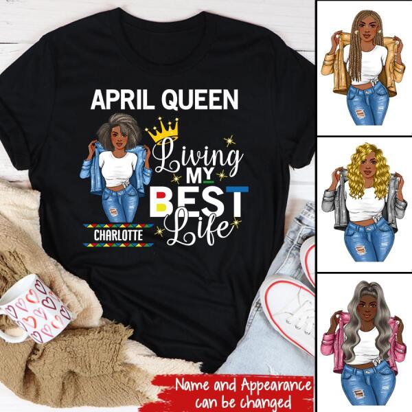 April Birthday Shirt, Custom Birthday Shirt, Queens Born In April, April Birthday Gifts, April Birthday Gifts
