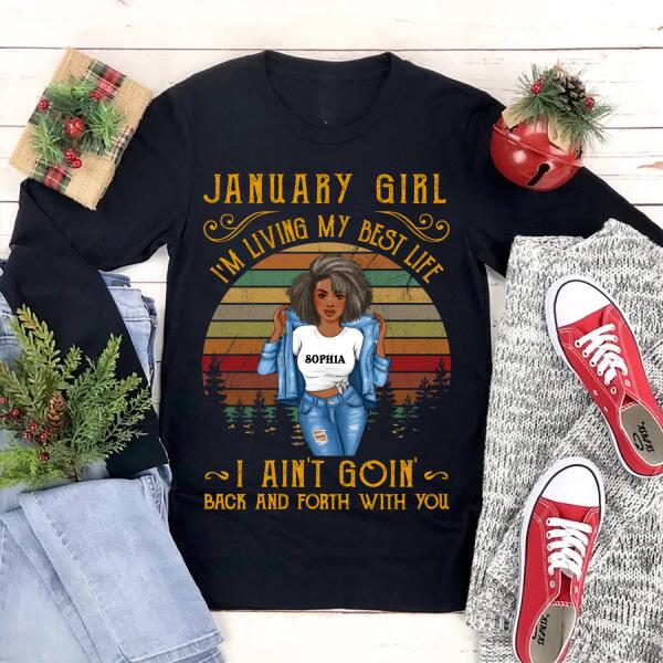Custom January Birthday Shirt For Woman, Queens Are Born In January Gifts, Melanin Afro Woman Shirt, Black Girl Tee, Afro Queen Gift