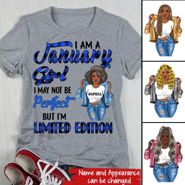 Custom January Birthday Shirt For Woman, Queens Are Born In January Gifts, Melanin Afro Woman Shirt, Black Girl Tee, Afro Queen Gift