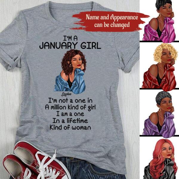 Custom January Birthday Shirt For Woman, Queens Are Born In January Gifts, Melanin Afro Woman Shirt, Black Girl Tee, Afro Queen Gift