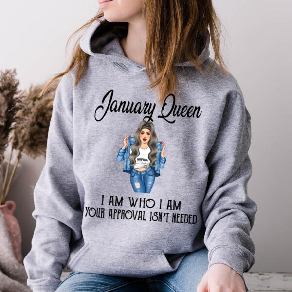 Custom January Birthday Shirt For Woman, Queens Are Born In January Gifts, Melanin Afro Woman Shirt, Black Girl Tee, Afro Queen Gift