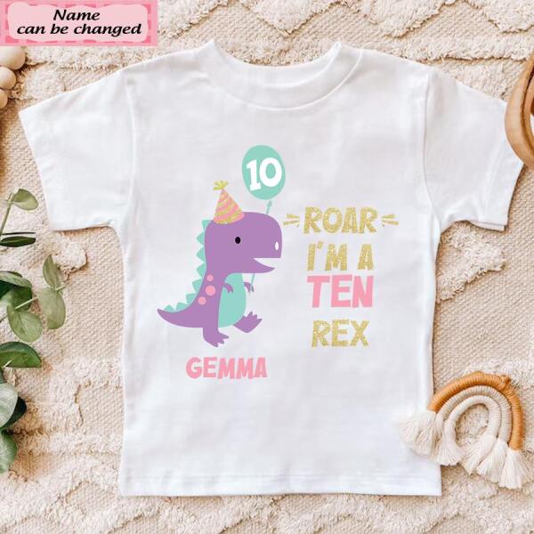 10th Birthday Shirt, Custom Birthday Shirt, Dinosaur Birthday Shirt, Ten Birthday Shirt, 10th Birthday T Shirt, Baby Shirt