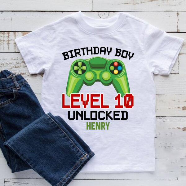 10th Birthday Shirt, Custom Birthday Shirt, level 10 unlocked shirt, Ten Birthday Shirt, 10th Birthday T Shirt, Baby Shirt