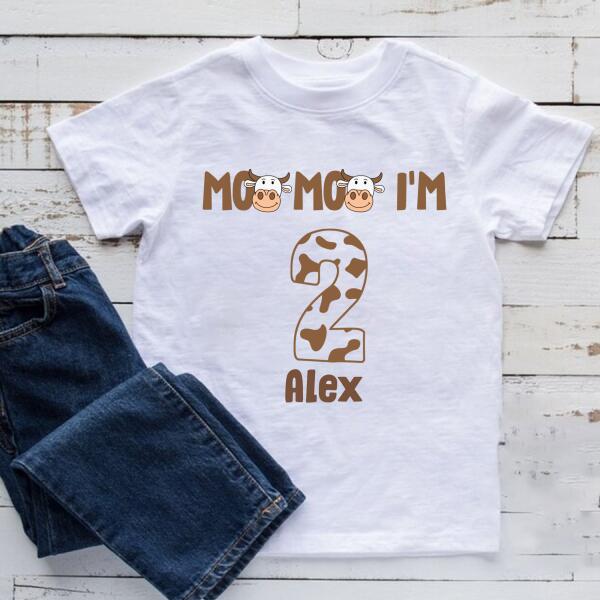 Second Birthday Shirt, 2nd Birthday Shirt, Custom Birthday Shirt, Cow Birthday Shirt, Two Birthday Shirt, 2nd Birthday T Shirt, Baby Shirt