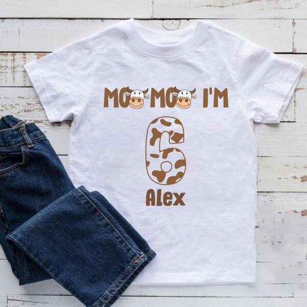 6th Birthday Shirt, Custom Birthday Shirt, Cow Birthday Shirt, Six Birthday Shirt, 6th Birthday T Shirt, Baby Shirt