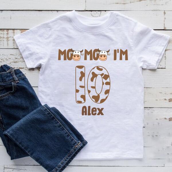 10th Birthday Shirt, Custom Birthday Shirt, Cow Birthday Shirt, Ten Birthday Shirt, 10th Birthday T Shirt, Baby Shirt