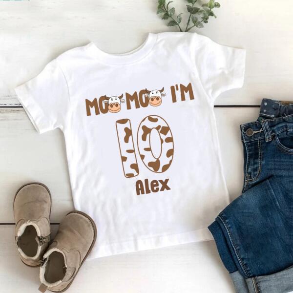 10th Birthday Shirt, Custom Birthday Shirt, Cow Birthday Shirt, Ten Birthday Shirt, 10th Birthday T Shirt, Baby Shirt