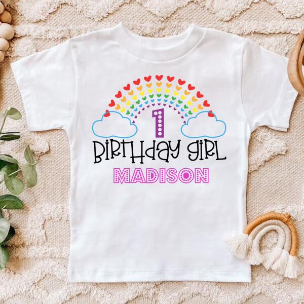 First Birthday Shirt, 1st Birthday Shirt, Custom Birthday Shirt, Rainbow Shirt, One Birthday Shirt, 1st Birthday T Shirt, Baby Shirt
