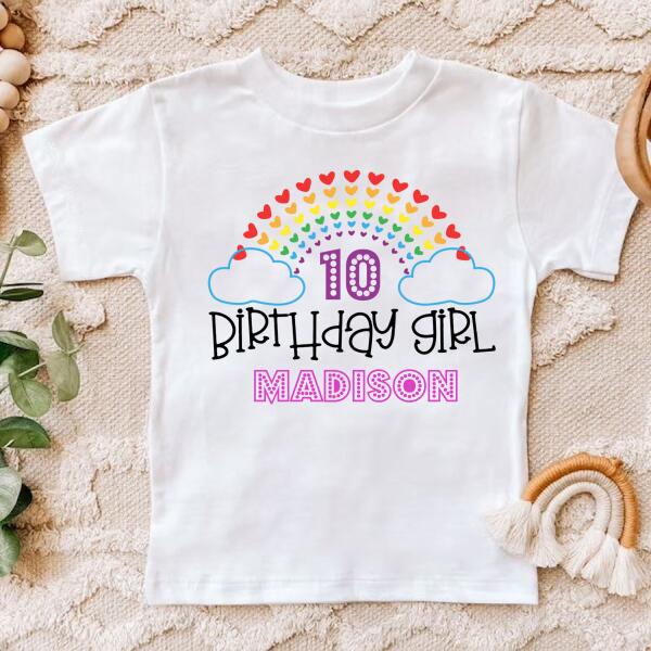 10th Birthday Shirt, Custom Birthday Shirt, Rainbow Shirt, Ten Birthday Shirt, 10th Birthday T Shirt, Baby Shirt