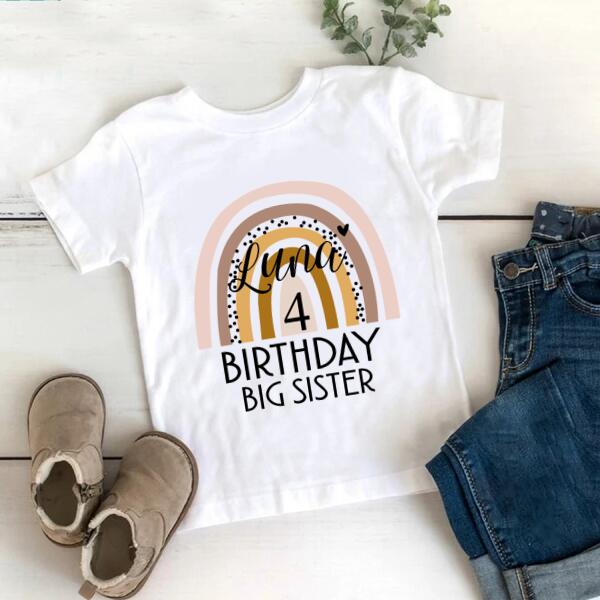 4th Birthday Shirt, Custom Birthday Shirt, Rainbow Shirt, Four Birthday Shirt, 4th Birthday T Shirt, Baby Shirt