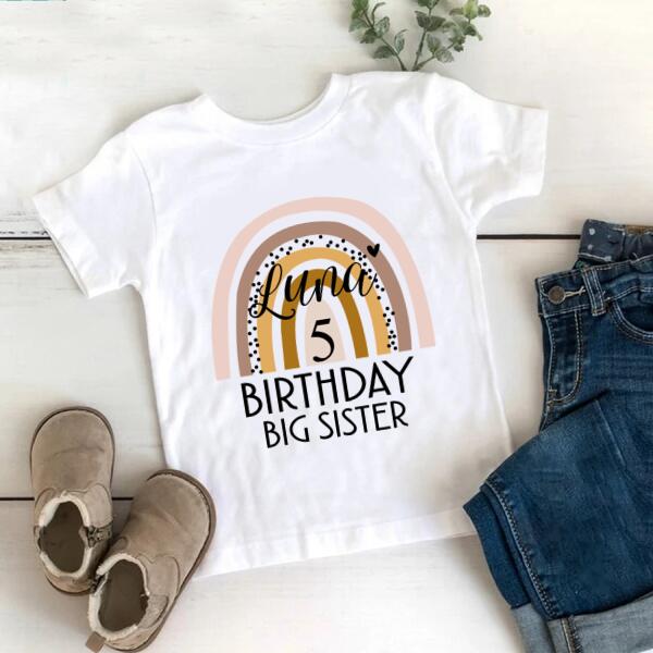 5th Birthday Shirt, Custom Birthday Shirt, Rainbow Shirt, Five Birthday Shirt, 5th Birthday T Shirt, Baby Shirt