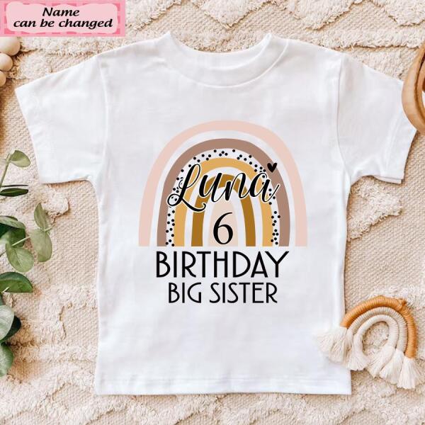 6th Birthday Shirt, Custom Birthday Shirt, Rainbow Shirt, Six Birthday Shirt, 6th Birthday T Shirt, Baby Shirt