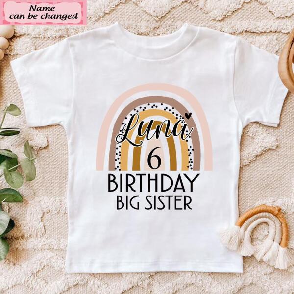6th Birthday Shirt, Custom Birthday Shirt, Rainbow Shirt, Six Birthday Shirt, 6th Birthday T Shirt, Baby Shirt