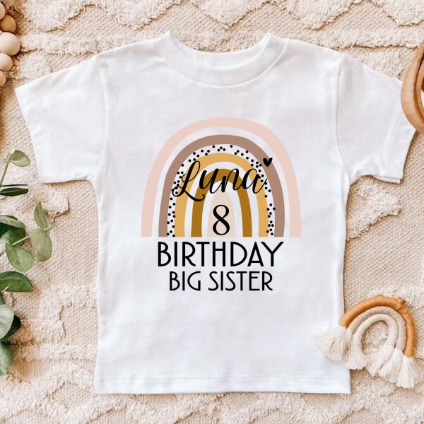8th Birthday Shirt, Custom Birthday Shirt, Rainbow Shirt, Eight Birthday Shirt, 8th Birthday T Shirt, Baby Shirt