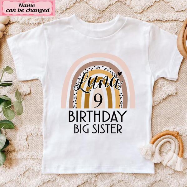9th Birthday Shirt, Custom Birthday Shirt, Rainbow Shirt, Nine Birthday Shirt, 9th Birthday T Shirt, Baby Shirt