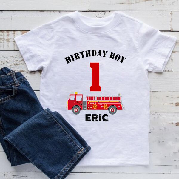 First Birthday Shirt, 1st Birthday Shirt, Custom Birthday Shirt, Fire Truck Birthday Shirt, One Birthday Shirt, 1st Birthday T Shirt, Baby Shirt