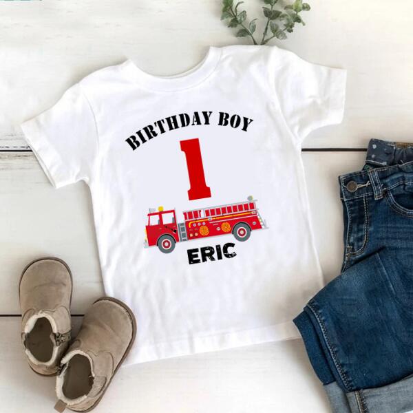 First Birthday Shirt, 1st Birthday Shirt, Custom Birthday Shirt, Fire Truck Birthday Shirt, One Birthday Shirt, 1st Birthday T Shirt, Baby Shirt