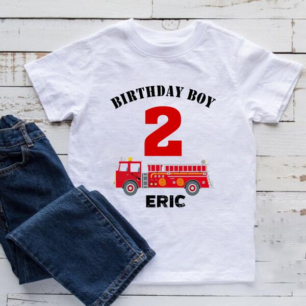 Second Birthday Shirt, 2nd Birthday Shirt, Custom Birthday Shirt, Fire Truck Birthday Shirt, Two Birthday Shirt, 2nd Birthday T Shirt, Baby Shirt