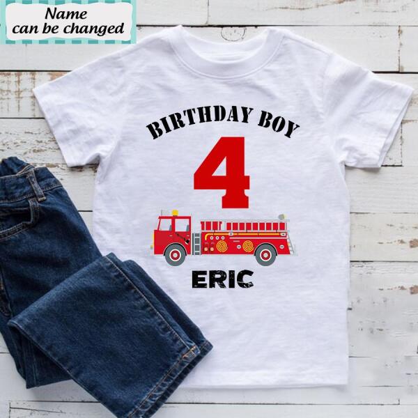 4th Birthday Shirt, Custom Birthday Shirt, Fire Truck Birthday Shirt, Four Birthday Shirt, 4th Birthday T Shirt, Baby Shirt