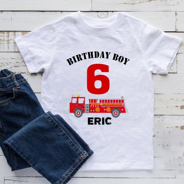 6th Birthday Shirt, Custom Birthday Shirt, Fire Truck Birthday Shirt, Six Birthday Shirt, 6th Birthday T Shirt, Baby Shirt