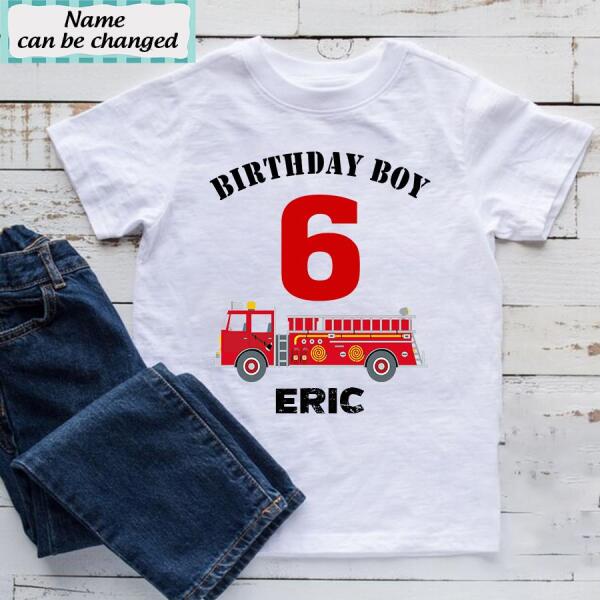 6th Birthday Shirt, Custom Birthday Shirt, Fire Truck Birthday Shirt, Six Birthday Shirt, 6th Birthday T Shirt, Baby Shirt