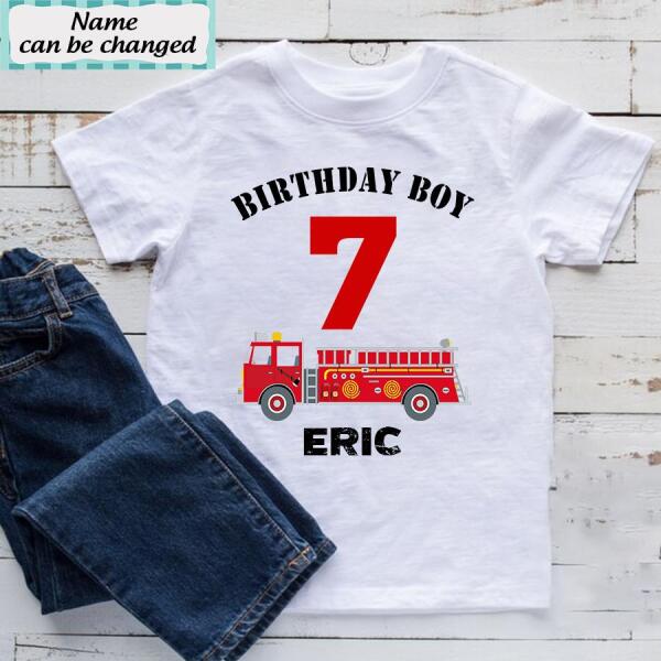 7th Birthday Shirt, Custom Birthday Shirt, Fire Truck Birthday Shirt, Seven Birthday Shirt, 7th Birthday T Shirt, Baby Shirt