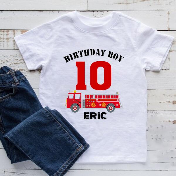 10th Birthday Shirt, Custom Birthday Shirt, Fire Truck Birthday Shirt, Ten Birthday Shirt, 10th Birthday T Shirt, Baby Shirt
