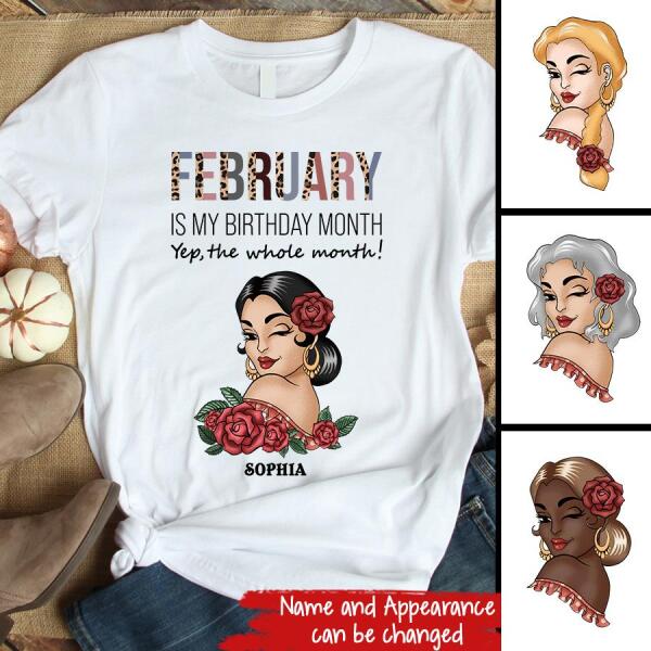 February Birthday Shirt, Custom Birthday Shirt, Queens Born In February, February Birthday Shirts For Woman, February Birthday Gifts