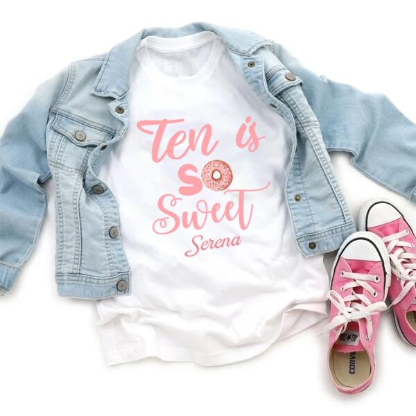 10th Birthday Shirt, Custom Birthday Shirt, Sweet Birthday Shirt, Ten Birthday Shirt, 10th Birthday T Shirt, Baby Shirt