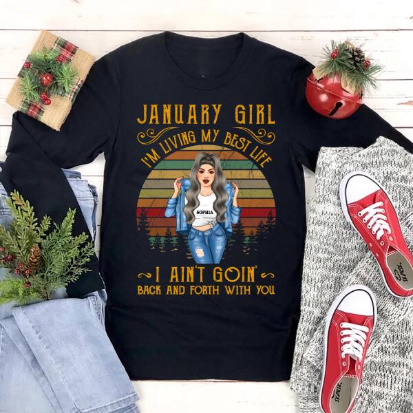 Custom January Birthday Shirt For Woman, Queens Are Born In January Gifts, Melanin Afro Woman Shirt, Black Girl Tee, Afro Queen Gift