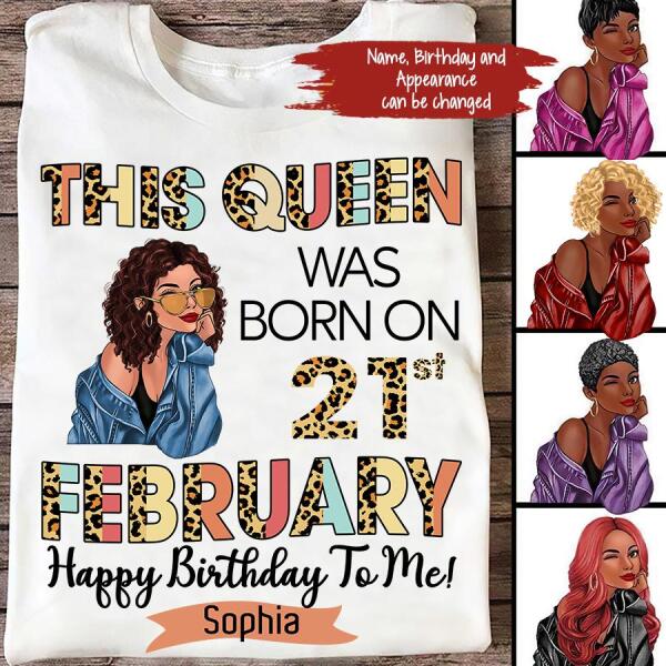 Custom February Birthday Shirt For Woman, Queens Are Born In February Gifts, Melanin Afro Woman Shirt, Black Girl Tee, Afro Queen Gift