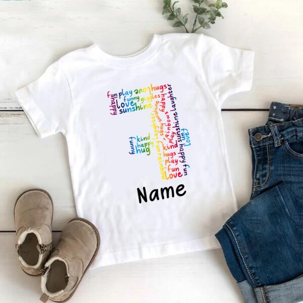 Personalised Kids Birthday T-shirt, 7th Birthday, Custom Tee, Birthday T-shirt, Name And Number Top