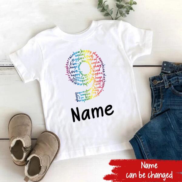 Personalised Kids Birthday T-shirt, 9th Birthday, Custom Tee, Birthday T-shirt, Name And Number Top