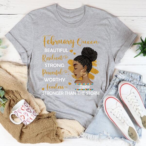 February Birthday Shirt, Custom Birthday Shirt, Queens Born In February, February Birthday Gifts, February shirts for Woman