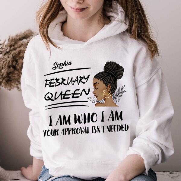 Custom February Birthday Shirt For Woman, Queens Are Born In February Gifts, Melanin Afro Woman Shirt, Black Girl Tee, Afro Queen Gift