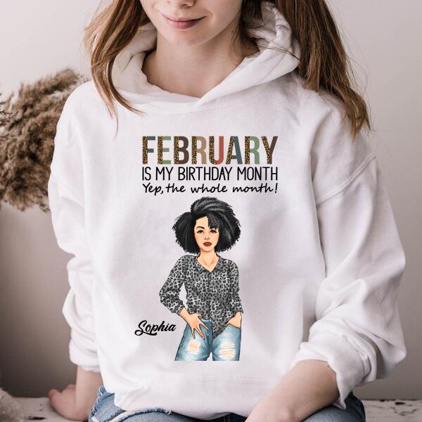 Custom February Birthday Shirt For Woman, Queens Are Born In February Gifts, Melanin Afro Woman Shirt, Black Girl Tee, Afro Queen Gift