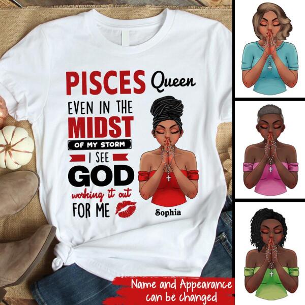 Personalized Pisces Shirt, Pisces Birthday T Shirt, Customize Birthday Shirt For Woman