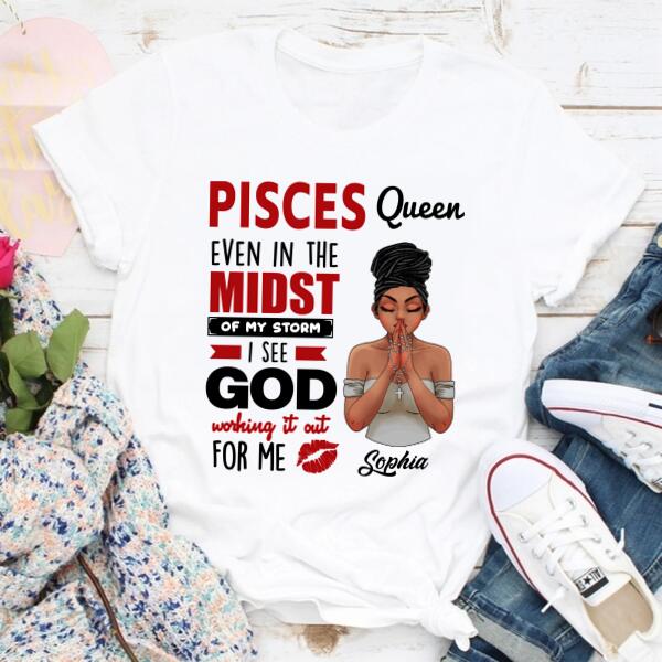 Personalized Pisces Shirt, Pisces Birthday T Shirt, Customize Birthday Shirt For Woman