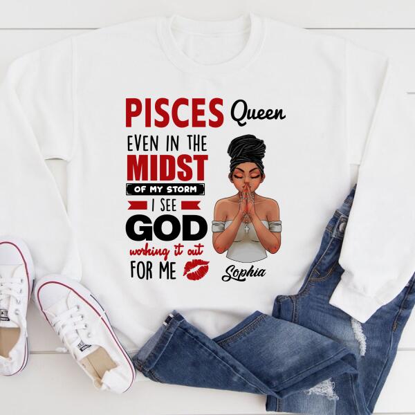 Personalized Pisces Shirt, Pisces Birthday T Shirt, Customize Birthday Shirt For Woman