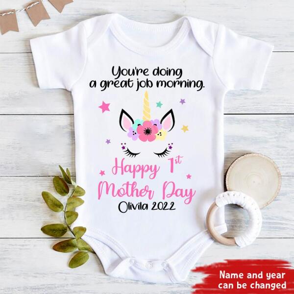 Personalized Newborn Onesie, First Mothers Day Onesie, Mother‘s Day Tee Shirts, Unicorn Onesie, Newborn Onesie, Funny Mothers Day Shirts, Mother Day Gift