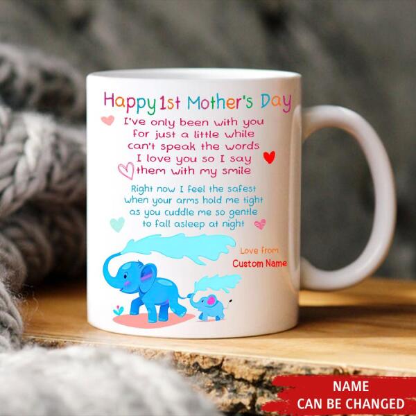 Custom Mother Day Mug, Mother‘s Day Gift For First Time Mom, Mothers Day Mug, Mugs For Moms, Elephants Lover First Mothers Day Gift, Mothers Day Cup, Mother Day Gift