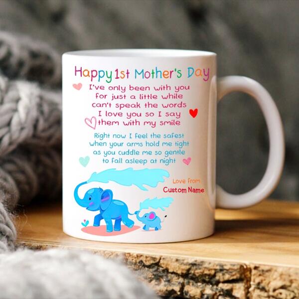 Custom Mother Day Mug, Mother‘s Day Gift For First Time Mom, Mothers Day Mug, Mugs For Moms, Elephants Lover First Mothers Day Gift, Mothers Day Cup, Mother Day Gift