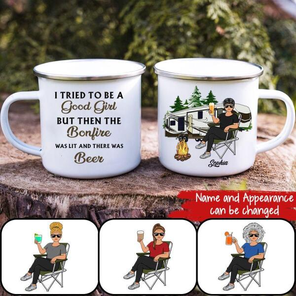 I Tried To Be A Good Girl - Gift For Camping Lovers - Personalized Custom Mug