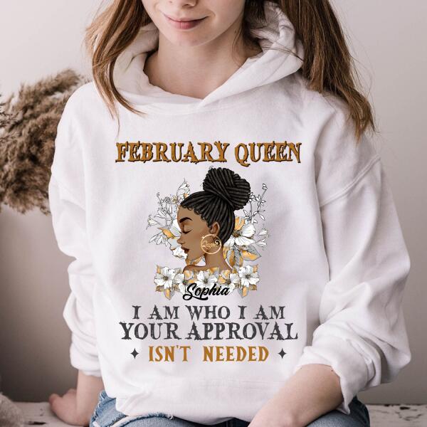 February Birthday Shirt, Custom Birthday Shirt, Queens Born In Custom February Birthday Shirt For Woman, Queens Are Born In February Gifts, Melanin Afro Woman Shirt, Black Girl Tee, Afro Queen Gift, February Birthday Gifts, February shirts for Woman