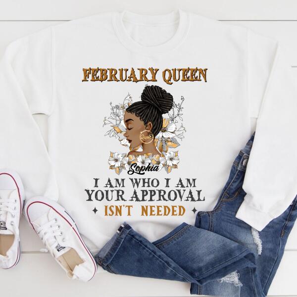 February Birthday Shirt, Custom Birthday Shirt, Queens Born In Custom February Birthday Shirt For Woman, Queens Are Born In February Gifts, Melanin Afro Woman Shirt, Black Girl Tee, Afro Queen Gift, February Birthday Gifts, February shirts for Woman