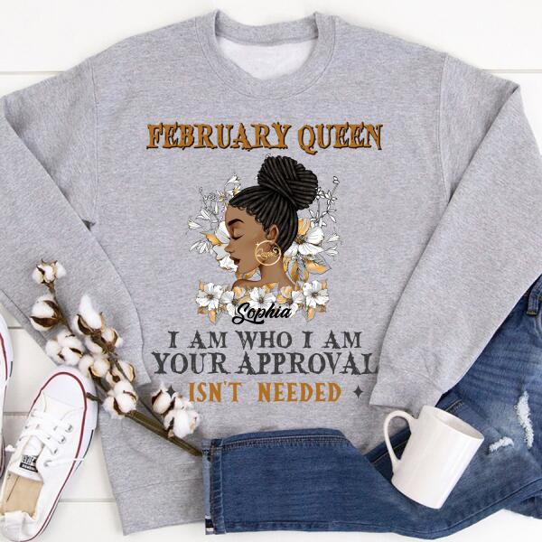 February Birthday Shirt, Custom Birthday Shirt, Queens Born In Custom February Birthday Shirt For Woman, Queens Are Born In February Gifts, Melanin Afro Woman Shirt, Black Girl Tee, Afro Queen Gift, February Birthday Gifts, February shirts for Woman