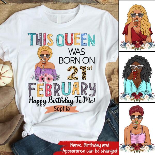 February Birthday Shirt, Custom Birthday Shirt, Queens Born In February, February Birthday Gifts, February shirts for Woman